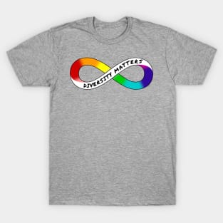 Diversity Matters - Rainbow Infinity Symbol for Neurodiversity Neurodivergent Actually Autistic Pride Asperger's Autism ASD Acceptance & Appreciation T-Shirt